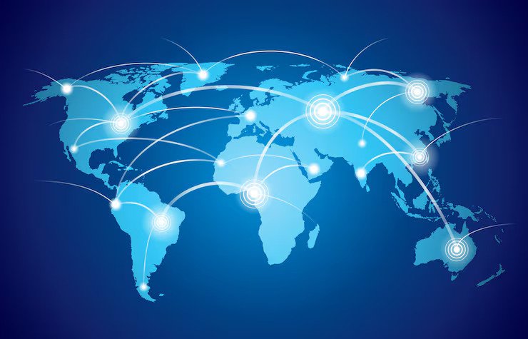 World map showing ZeeGems international connections